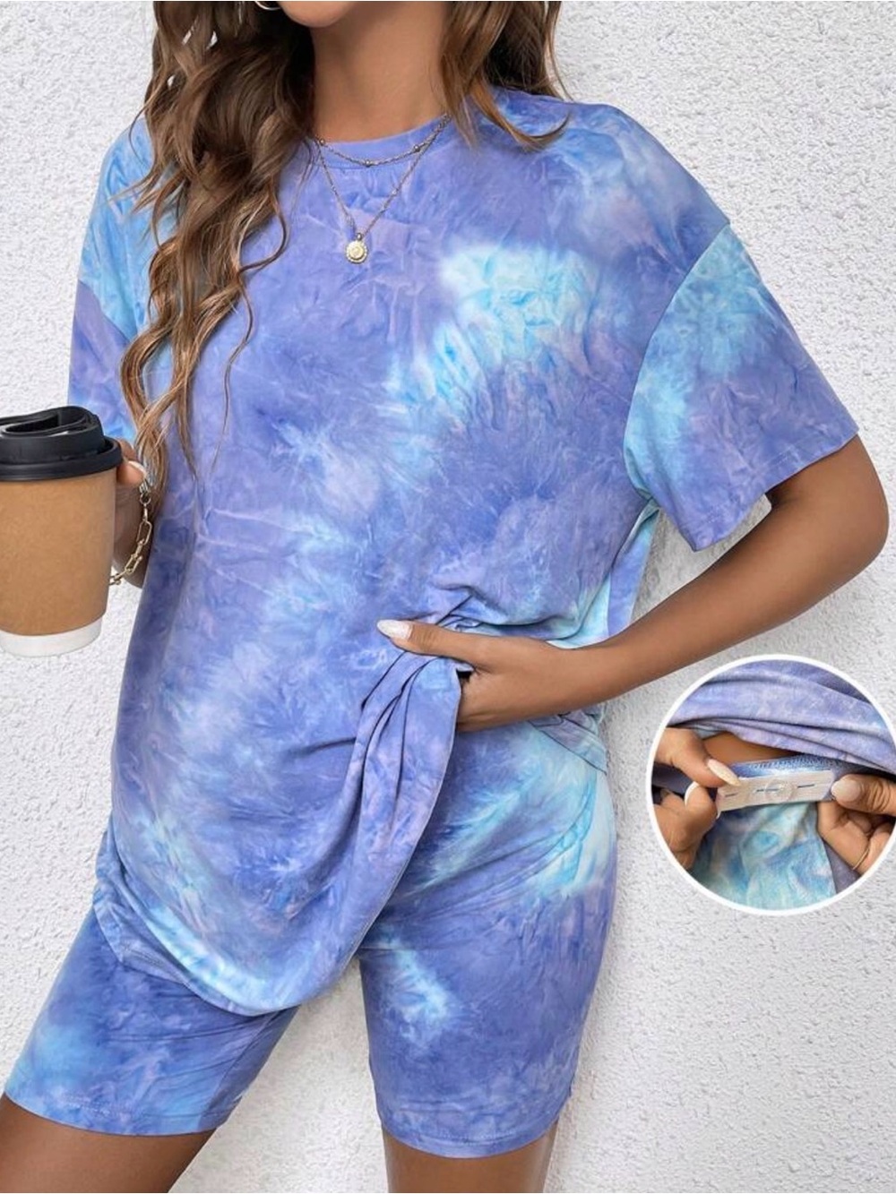 Tie-Dye Two-Piece Maternity Lounge Set